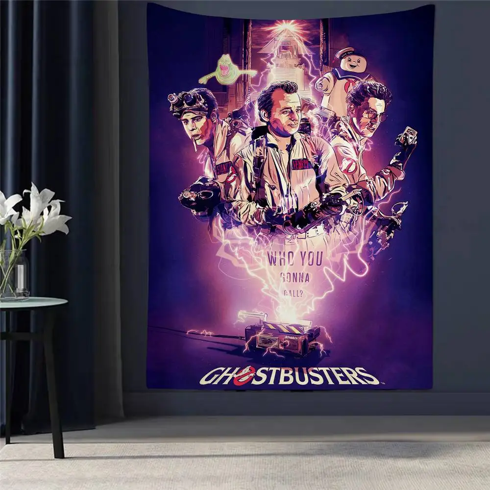

American Ghostbusters Movie Cartoon Tapestry For Living Room Home Dorm Decor INS Home Decor