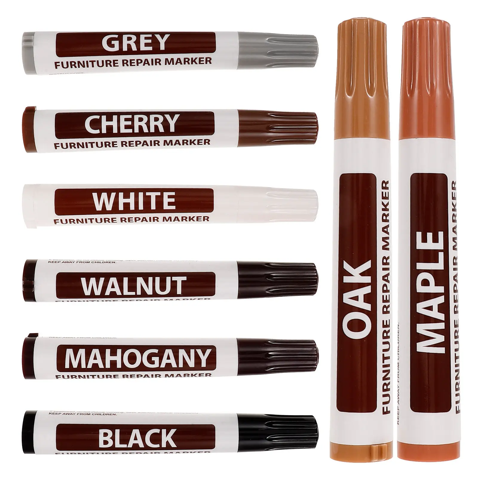 Wood Stain Pens 8pcs Furniture Repair Markers for Hardwood Floor Scratch Repair Kit