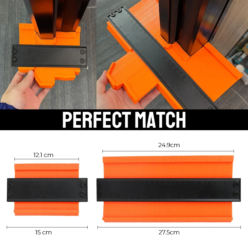 Medidor de Contornos para Madera, Regla de Medición para Azulejos y Laminados, Herramienta de Duplicación de Formas Irregulares, Marcador de Madera
