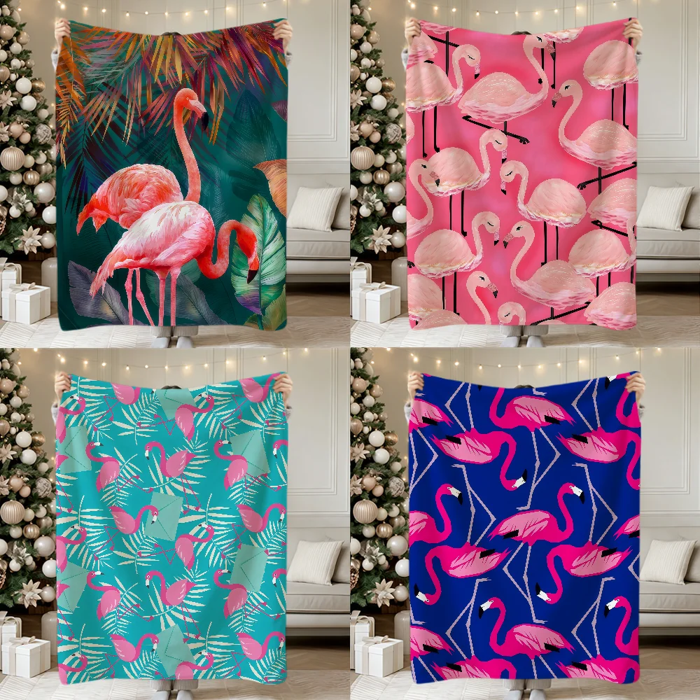Fashion Art Flamingo Tropical Plants Soft Warm Plush Blanket For Dorm Sofa Living Room Pet Hogar Bedroom Gift Nap Home Flannel