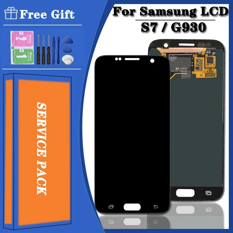 Burn Shadow For Samsung  S7 G930 LCD Display Touch Screen With Frame Digitizer Assembly For Samsung G930 G930F LCD Screen