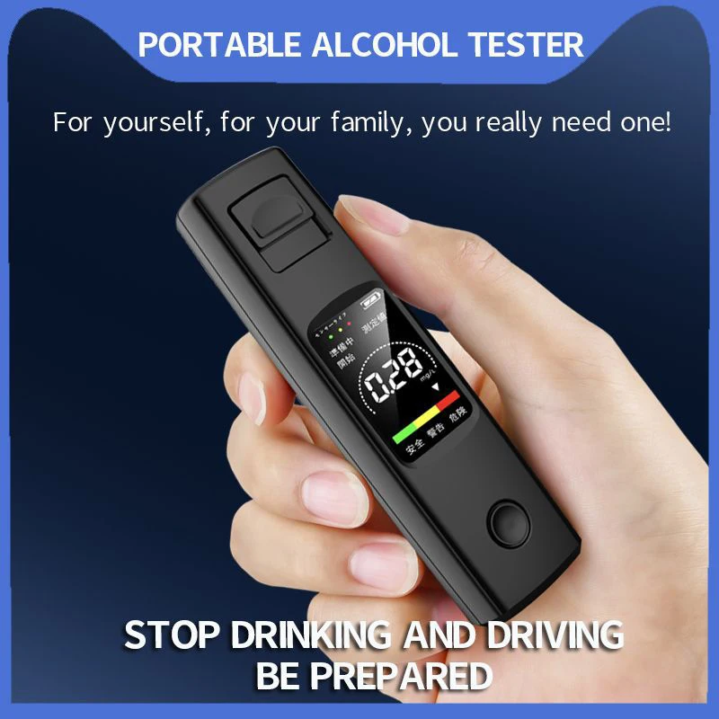 Professional High Sensitivity Breathalyzer Alcohol Portable Alcohol Tester Test Type-C Charging Digital Breath Alcohol Tester