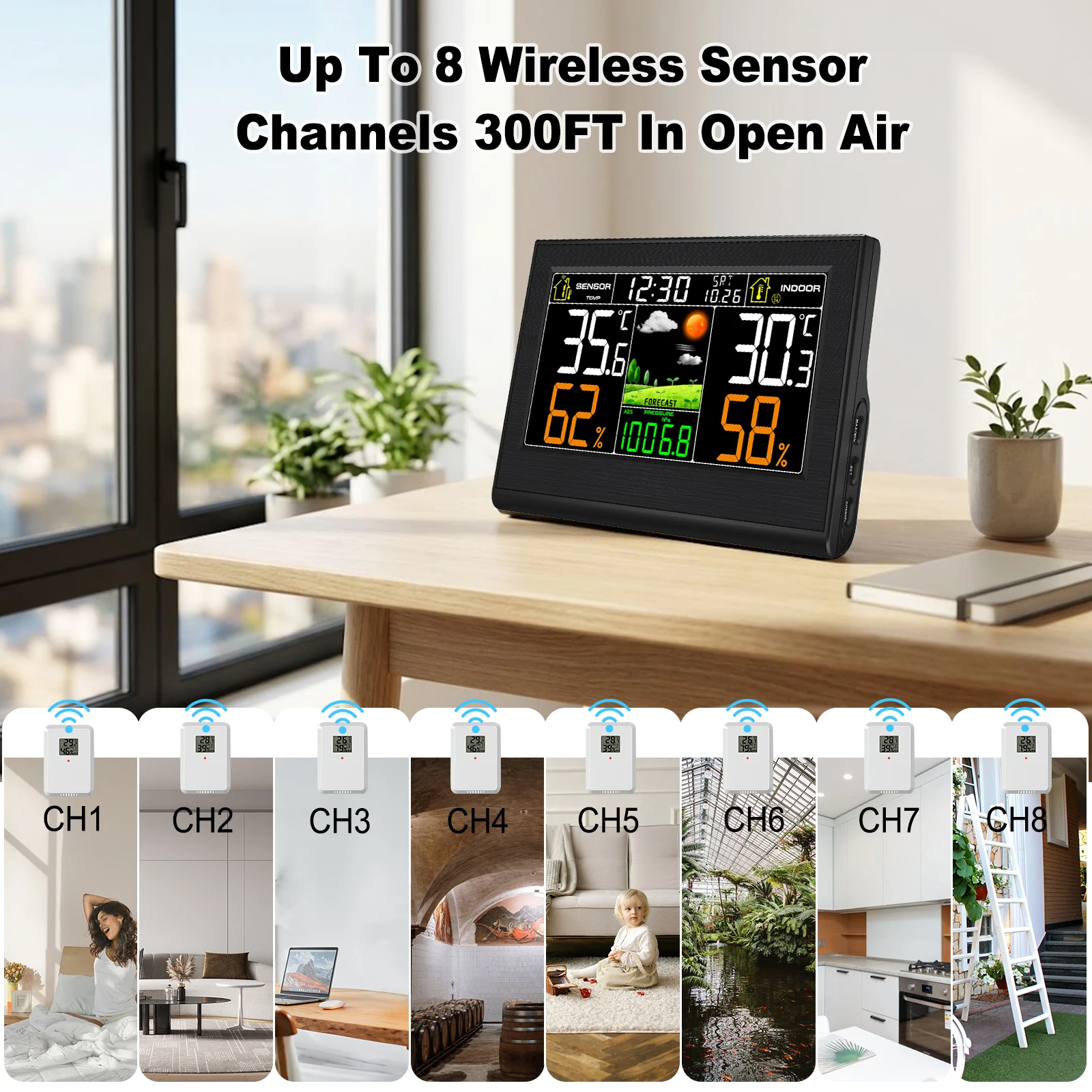 Draadloze weerstationklok met - Wireless Weather Station Indoor Outdoor recensie en prijs