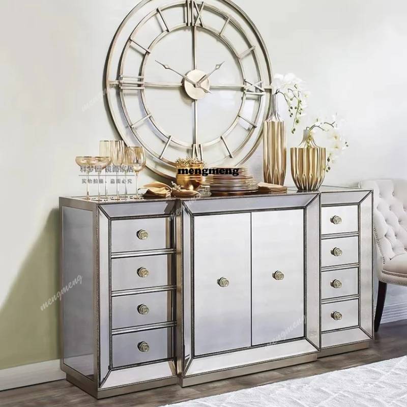 

Home entrance cabinet Mirror locker Living room Dining room partition Multifunctional glass side cabinet