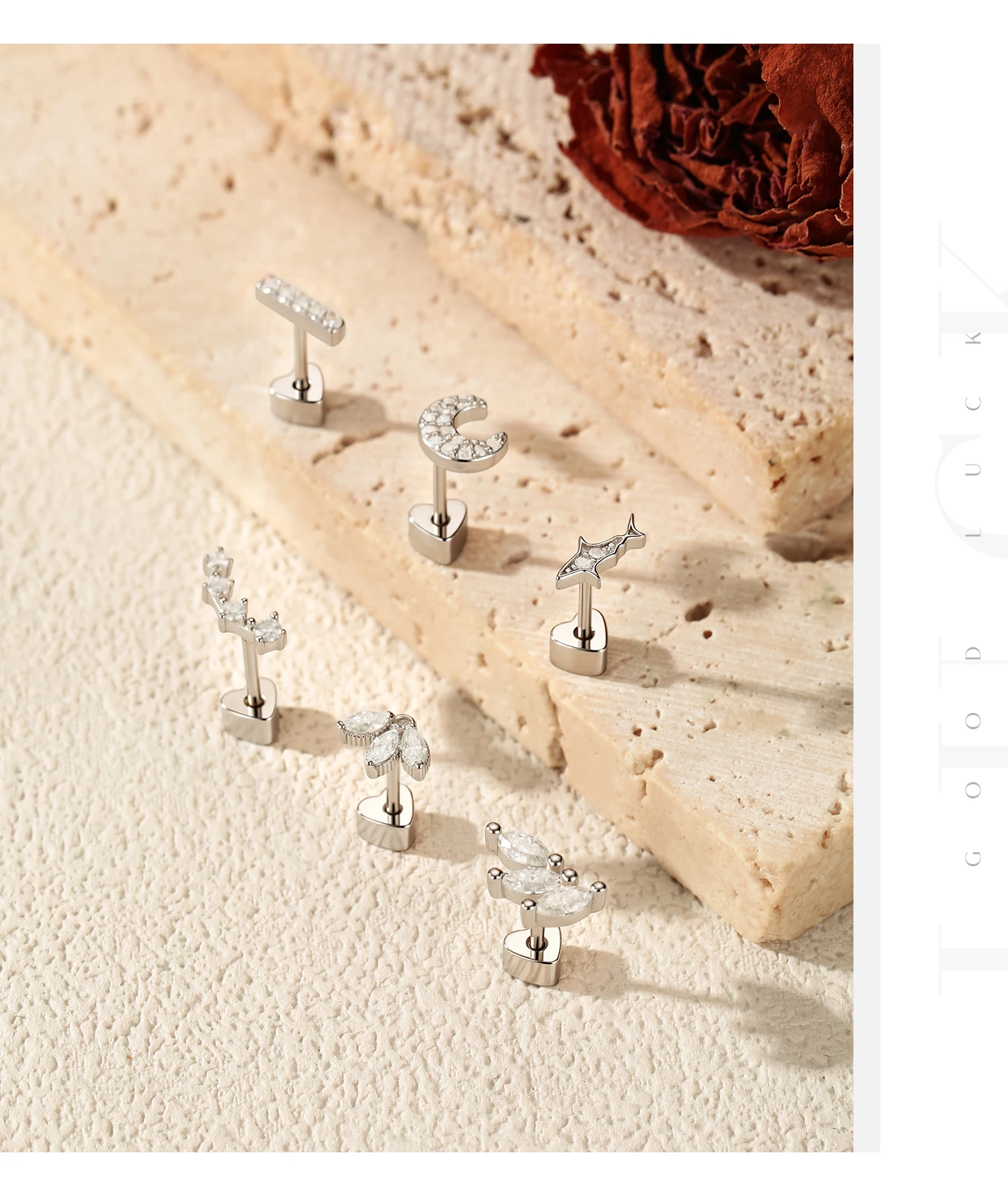 MODIAN 1PC D Moissanite Cartilage Stud 925 Sterling Stapelbare Schraub-Ohrstecker in mehreren Formen für Frauen Urlaubsschmuck – Detail 19