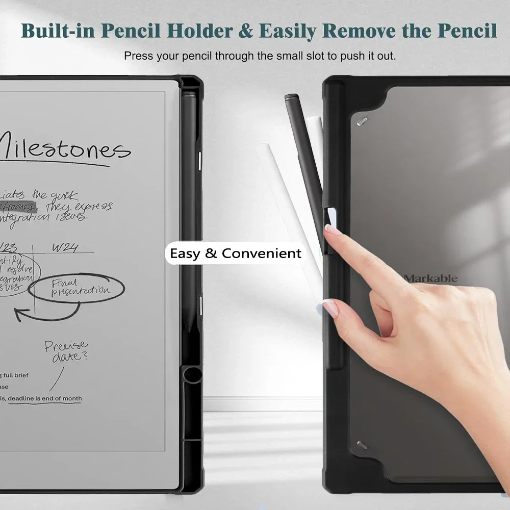 

Case for 2024 Remarkable Paper Pro 11.8" Color Tablet, Leather E-book Folio Cases With Pen Slot Cover Protective Shell