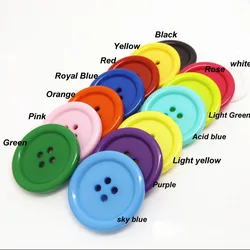 Large Resin Coat Sewing Buttons, 4-Holes Round Buttons, DIY Garment Accessories, 34mm, 38mm, 44mm, 50mm, 5Pcs, Lots