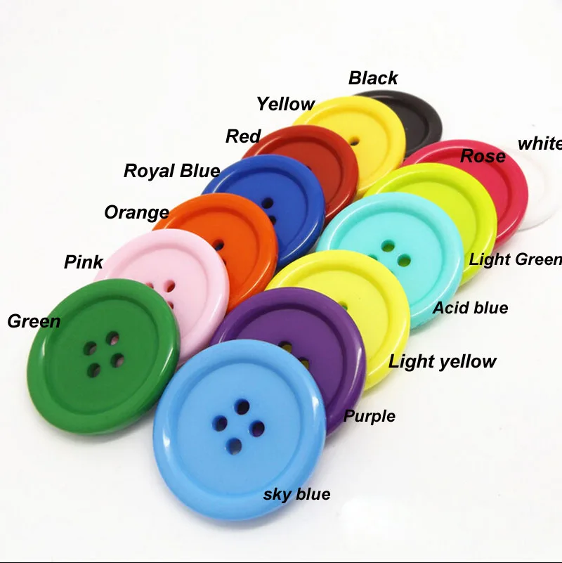 Duże guziki do szycia płaszcza z żywicy, okrągłe guziki z 4 otworami, akcesoria do odzieży DIY, 34 mm, 38 mm, 44 mm, 50 mm, 5 sztuk, partii