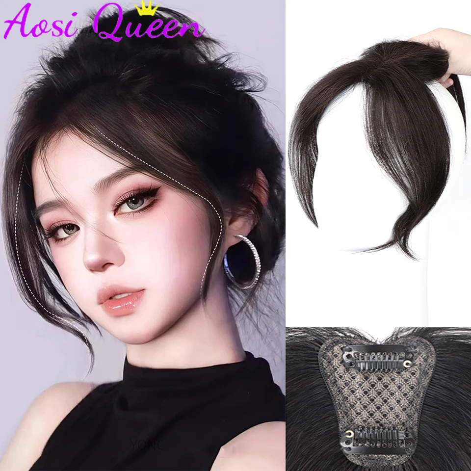 AOSI Eight-character Bangs Wig Piece For Women To Increase Hair Volume And Naturally Fluffy Bangs Replacement Piece