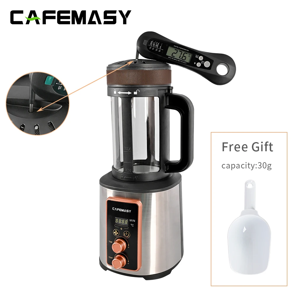 

CAFEMASY 220V Electric Coffee Roaster Mini Household Air Coffee Bean Roaster Machine Temperature Control Coffee Roasting Machine