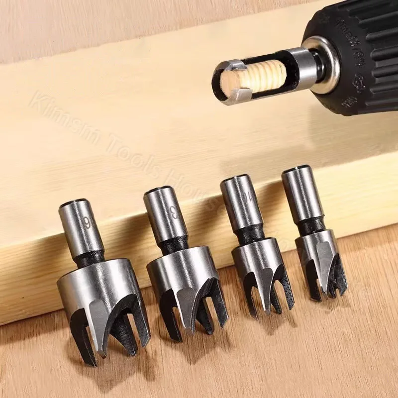 Wood Plug Cutter Sharp Carbon Steel Drill Bit 6mm/10mm/13mm/16mm Durable Woodworking Hole Opener Set Woodworking Cork Drill Bit