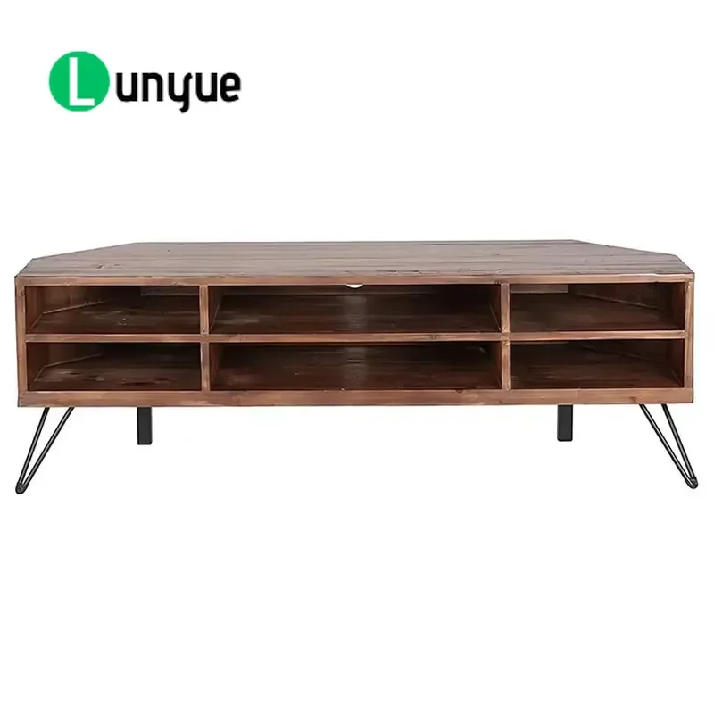 Solid Wood Corner TV Cabinet Vintage Color Restoration Living Room Furniture Storage Console for Modern Home Decor