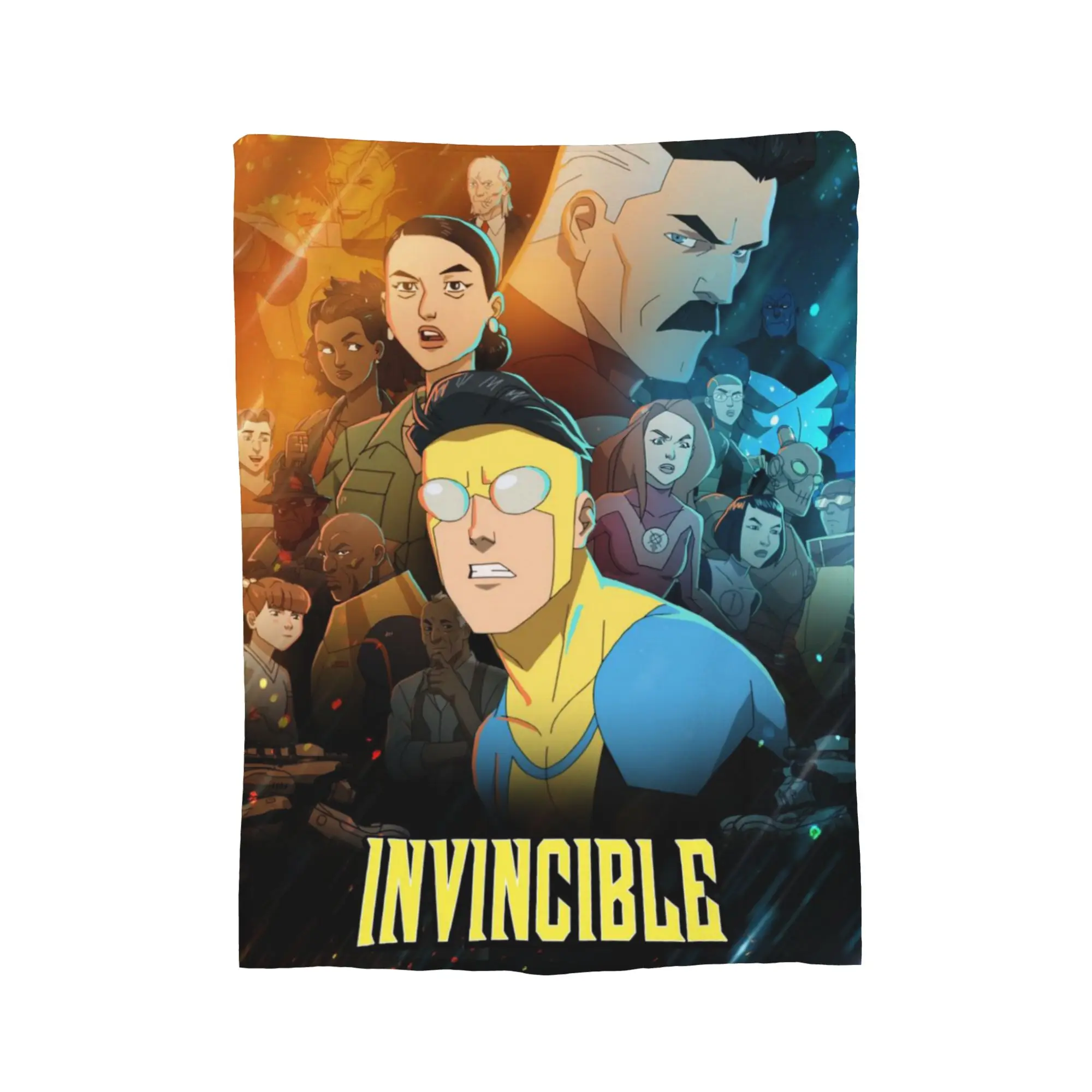 Invincible Omniman Amazing Hero Anime  Throw Blanket for Couch  Soft Fuzzy Plush Blanket 50x60 Inches Multi-size Bedspreads