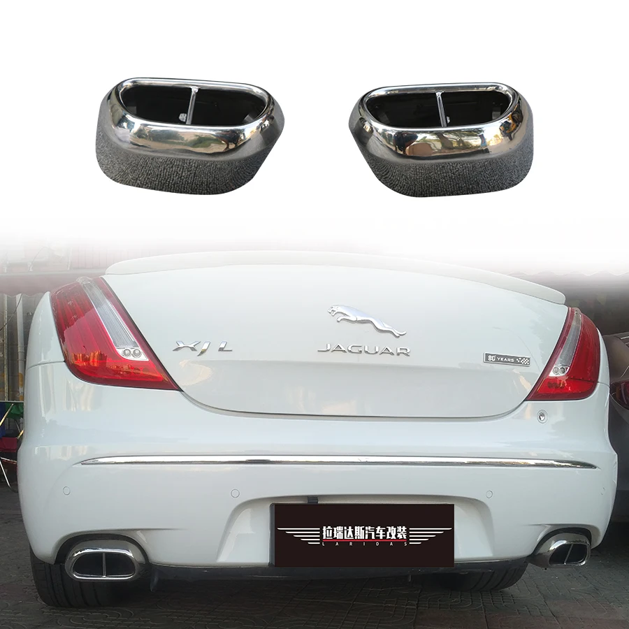 Four Out Exhaust Head Muffler For Jaguar XJL 2010-2015 Stainless Steel Pipe Chrome Snap-on installation Car Exhaust Pipe