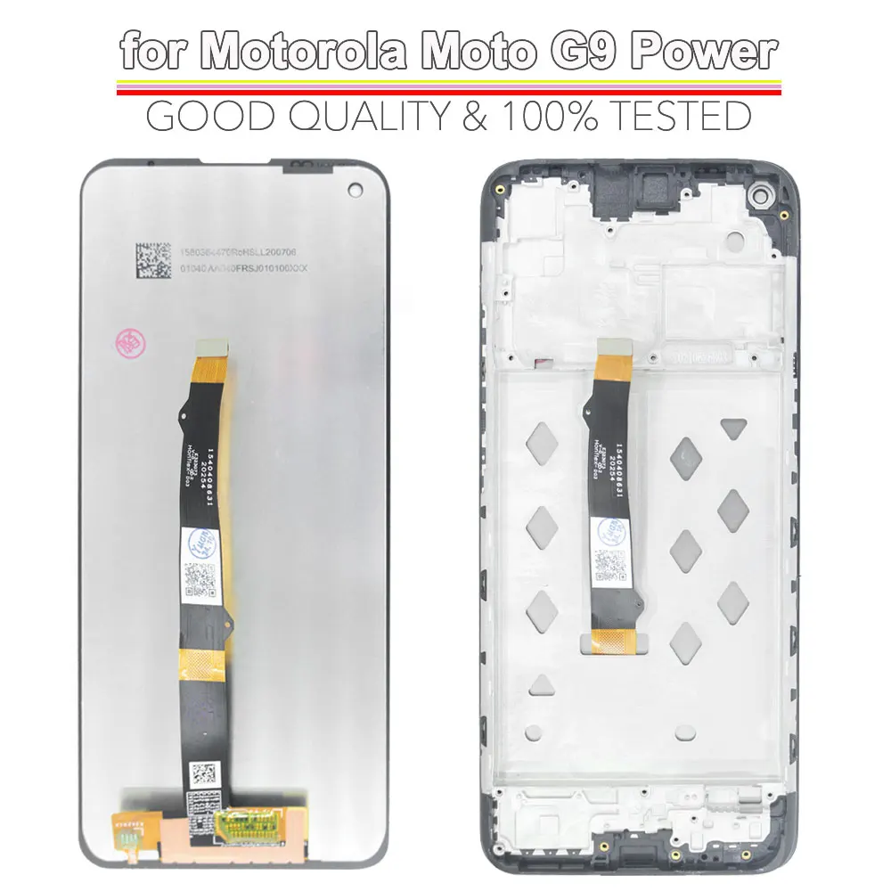 6.8'' LCD for Motorola Moto G9 Power LCD Display Touch Screen Digitizer Replacement for G9 Power Phone XT2091 LCD with Frame