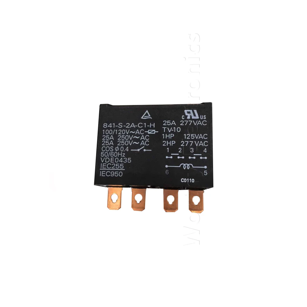 Free shipping   10PCS/LOT 841-S-2A-C1-H 100-120VAC 25A 6PIN Relay