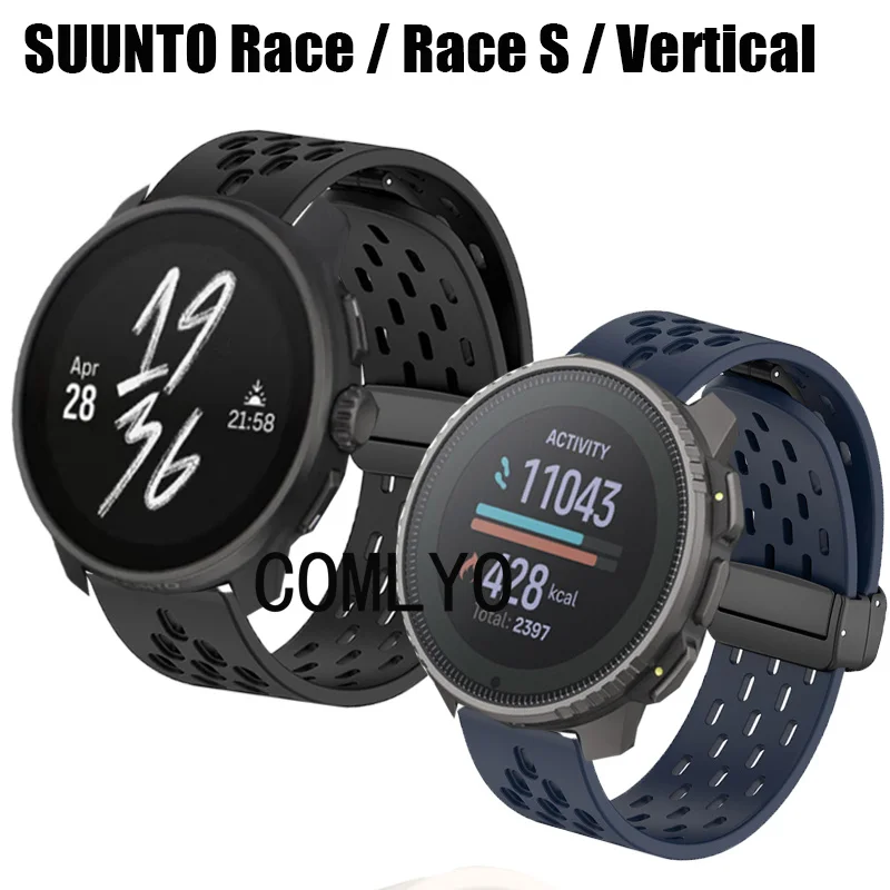 For SUUNTO Race / Race S / Vertical Smart Watch Strap Wristband Silicone Sports Folding buckle Soft Women Men Band