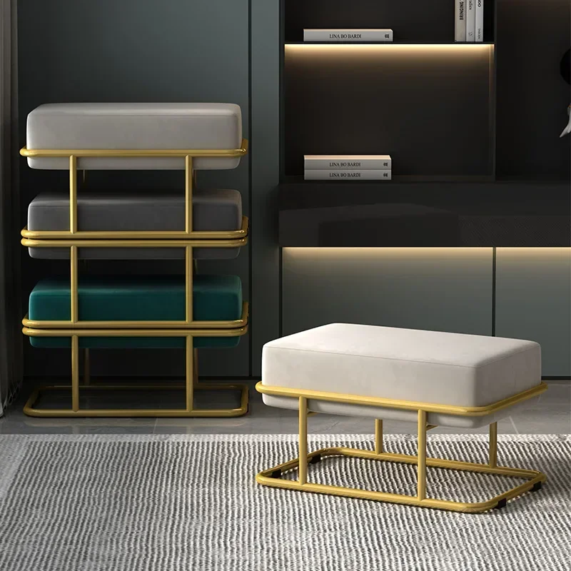 Modern Round Stool for Adults - Creative Sofa Footstool, Strong Load-bearing