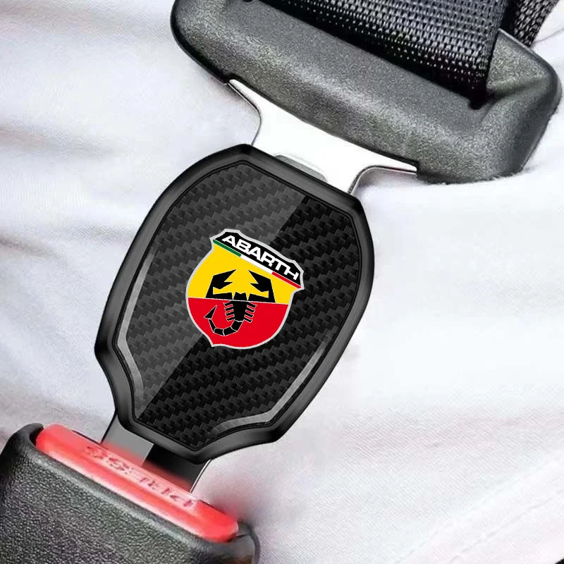 Car Seat Belt Clip Carbon Extender Lock Buckle Plug Car Accessories interior For Fiat abarth 695 595 500 competizione 12 Spider