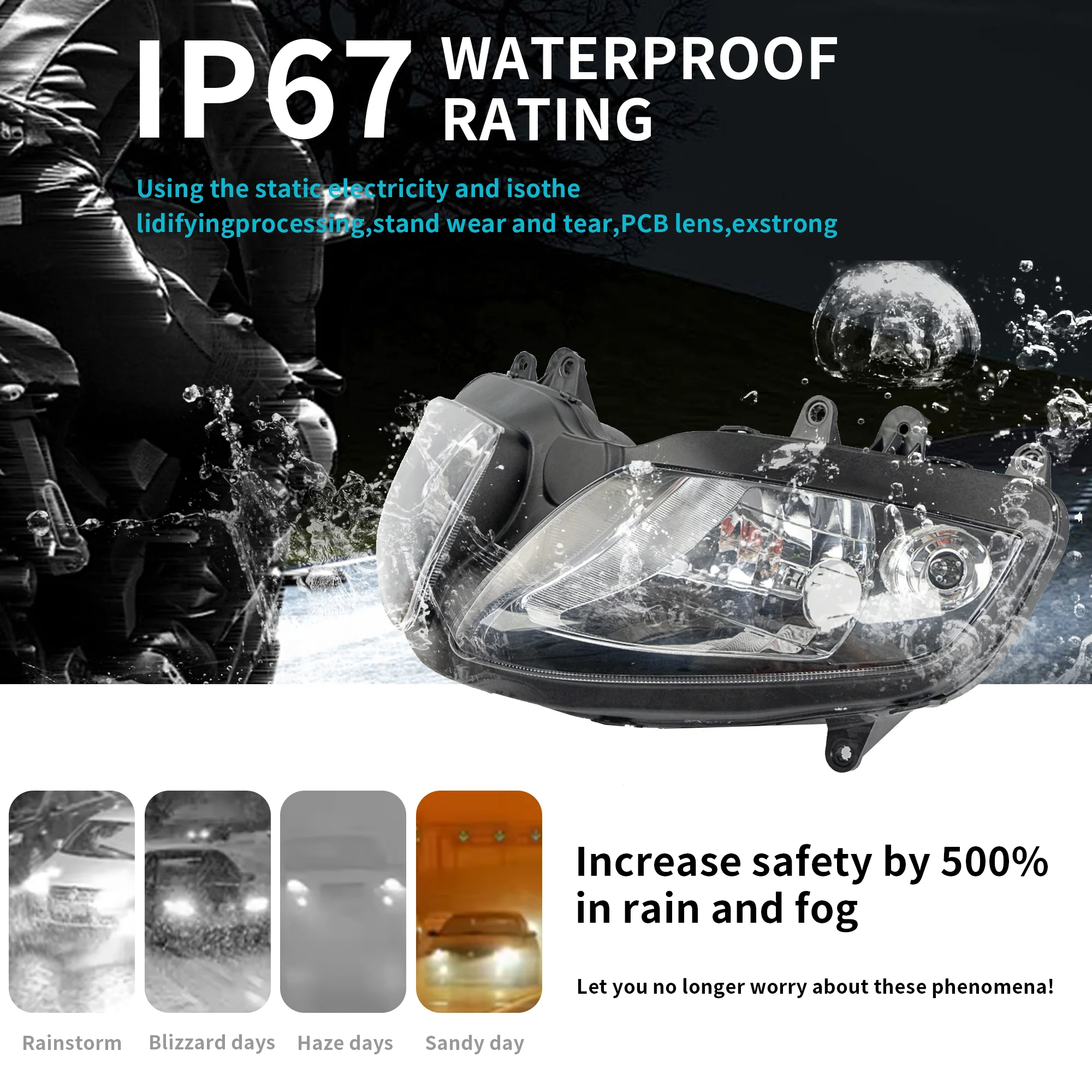 Motorcycle Headlamp Assembly Fit For 2003 - 2012 SUZUKI SV650 SV650S SV1000 SV1000S Headlight SV 650 1000 04 07 08 09 Head Light view 2