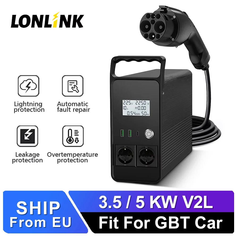 New Energy Vehicle Discharger 5KW V2L V2H GBT Vehicle-To-Load V2L Electric Vehicles Power conversion EU Socket for VW ID