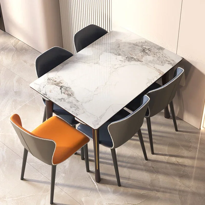 Transformer Square Luxury Dining Table Rock Plate Telescopic Kitchen Table Household Apartment Multifunctional Mesa Salon