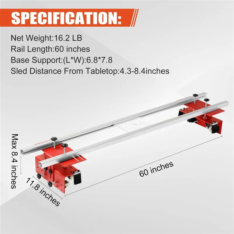 

Portable slab leveling fixture, 60-inch router for slab leveling