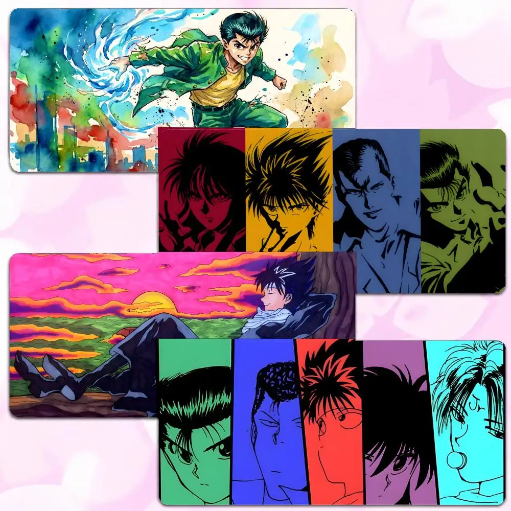 anime shonen Y-Yu Yu Hakusho Mouse Pad Thick Lock Edge Gaming Desk Mat Large Size PC Mouse Pad Home decor