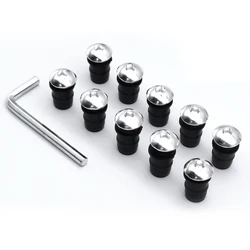10pcs/Set Kit Motorcycle M5 15mm Metric Rubber Well Nuts Windscreen Fairing Cowl Anodized Aluminum Moto Screws Bolts