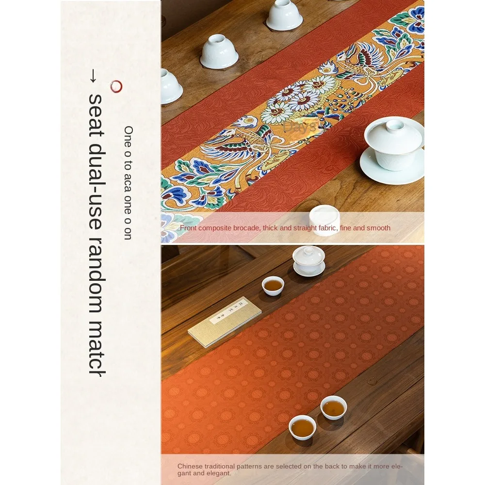 Dunhuang Fengxi Lotus Chinese Table Flag Te Mat Light Luxury High end Ta Flag Tea Mat ea Table Mat Cloth Waterproof a Cloth