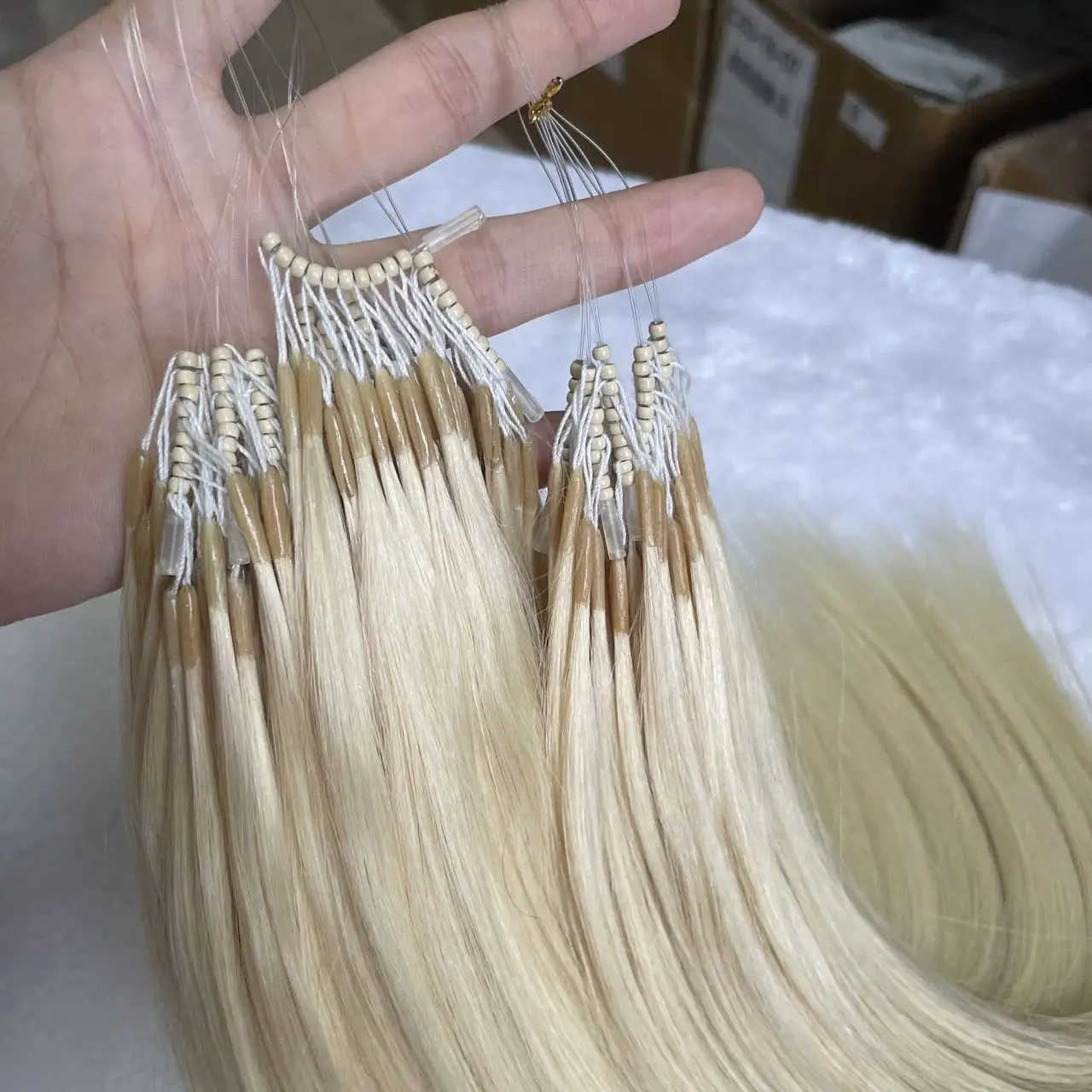 Blonde 60# 8D Human Hair Extensions 12\