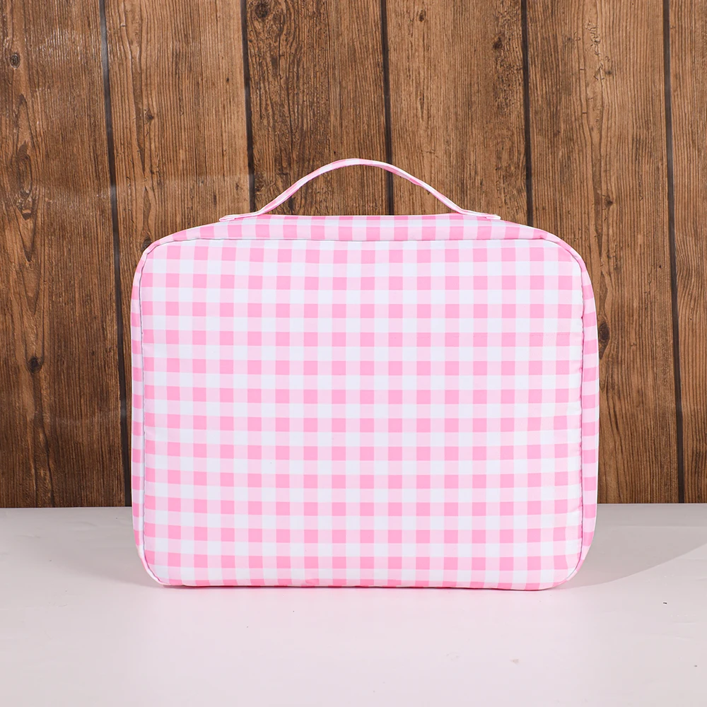 Lunch Bag Ruffle Plaid Insulated Cooler Box Kid Child School Thermal Food Tote Women Waterproof Leakproof Portable Reusable