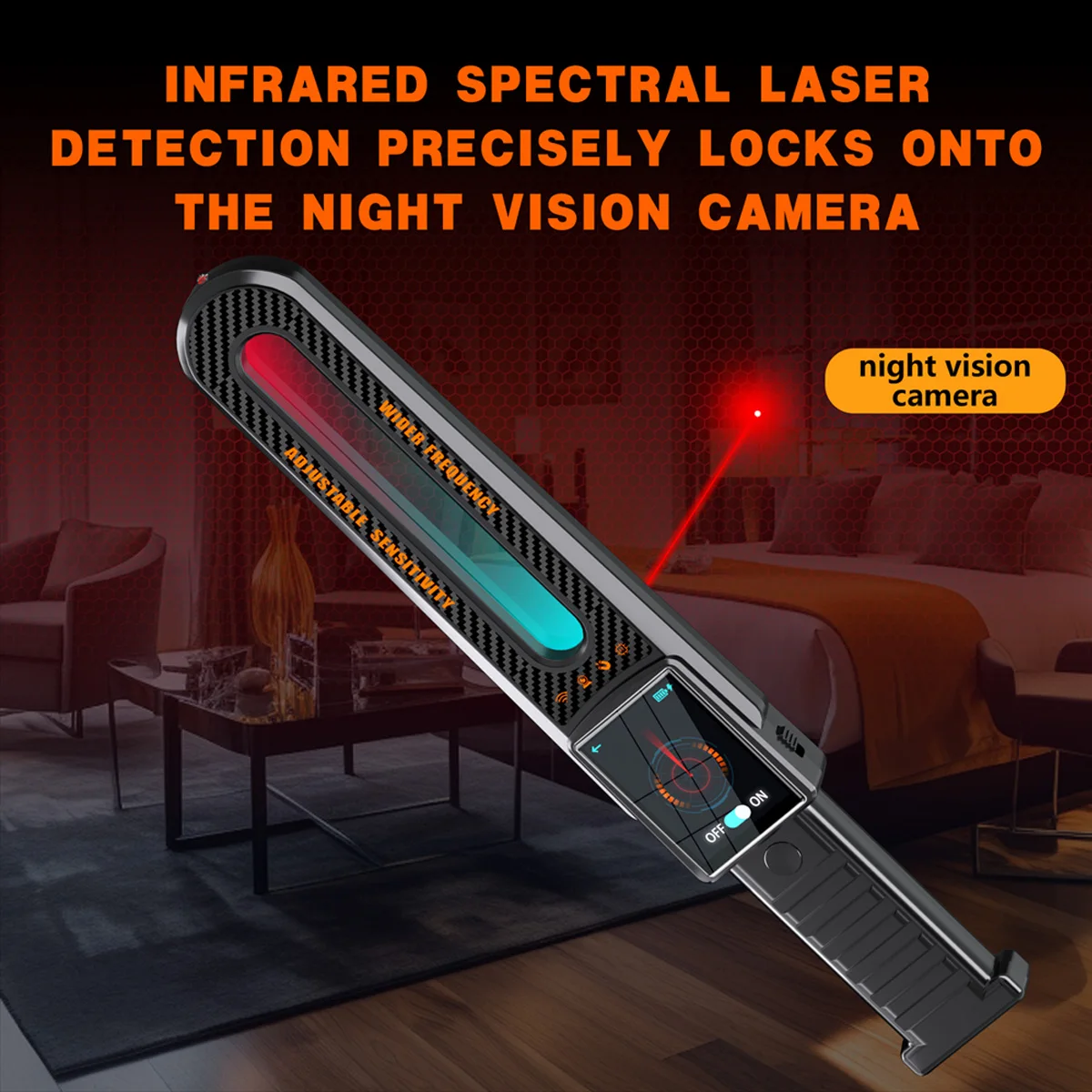 Spy Detector – Wireless Signal, Infrared, Magnetic, Lens Detection for Hidden Camera & GPS Locator, Portable Security Scanner