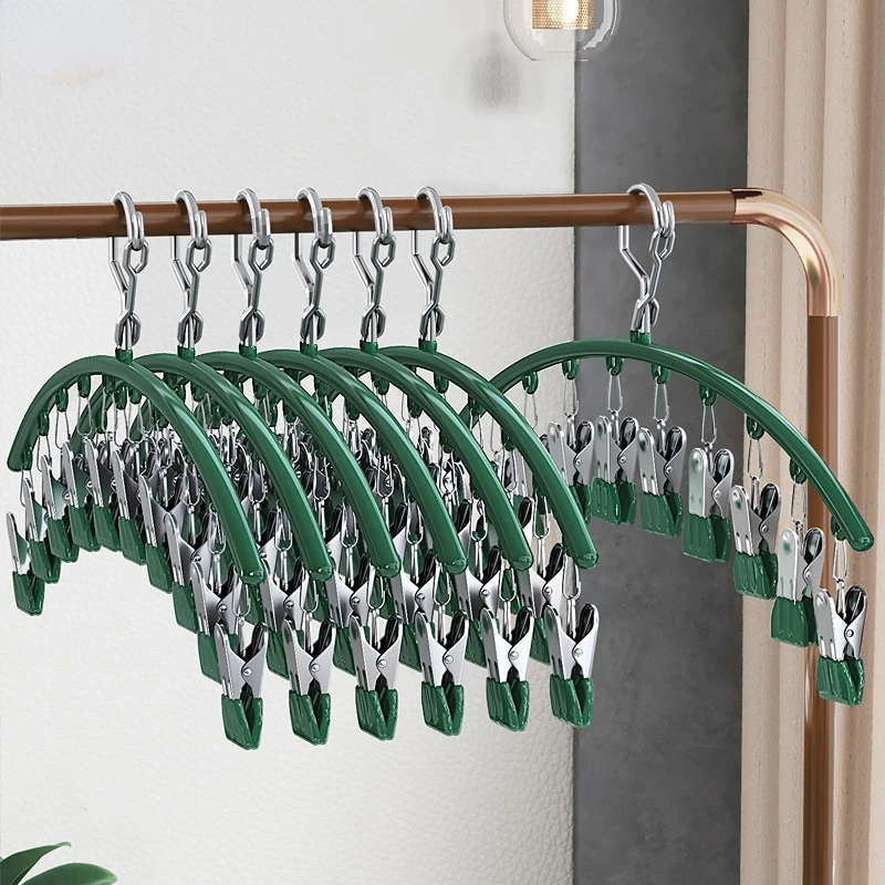 

Stainless Steel Socks Clip Multi-Clip Hanger Seamless Socks Drying Household Rack Drying Multifunctional Clothes Fantastic Rack