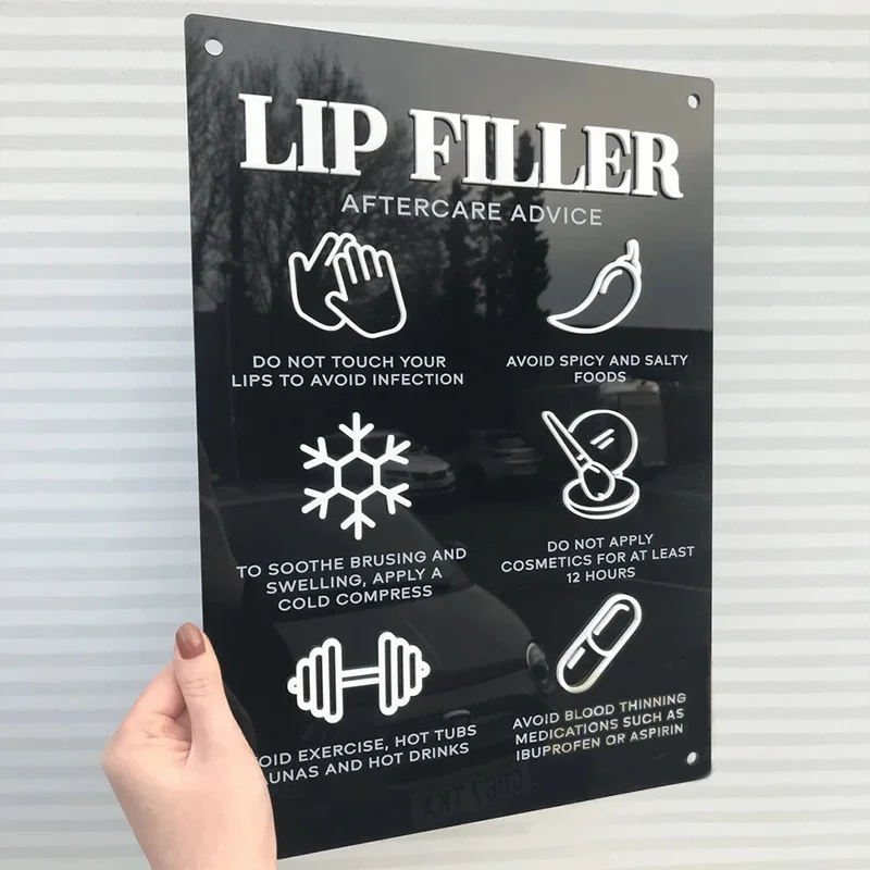 Lip Filler Injections Journey Acrylic A3 Wall Sign Beauty Salon Aesthetic Decor Cosmetic Clinic Perspex Wall Signage Lip Filler