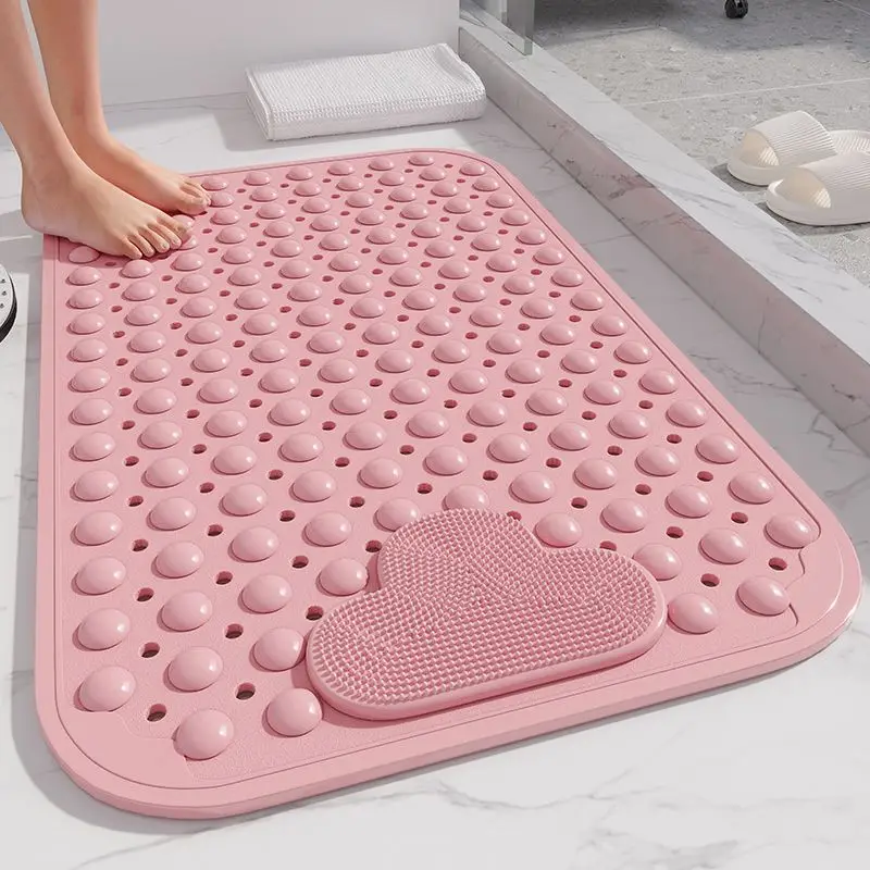 

Large Size Bathroom Anti Slip Mats Shower Bath Foot Massage Floor Mat Thick Foot Mat Wall Pad Shower Room Toilet Carpet Door Mat