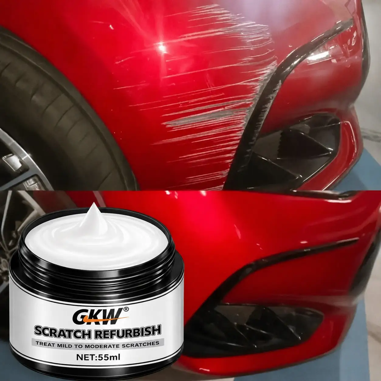 Professional-Grade Car Scratch Repair Wax--Quickly Polishes and Restores Mirror-Like Shine, Easy to Use with Sponge or Cloth | Suitable for the Paint Surfaces of Cars, Trucks, Suvs, Motorcycles, Boats, and Rvs. | Effectively Reduces Shallow Scratches | Long-Lasting Glow and Shine That Lasts for a Long Time