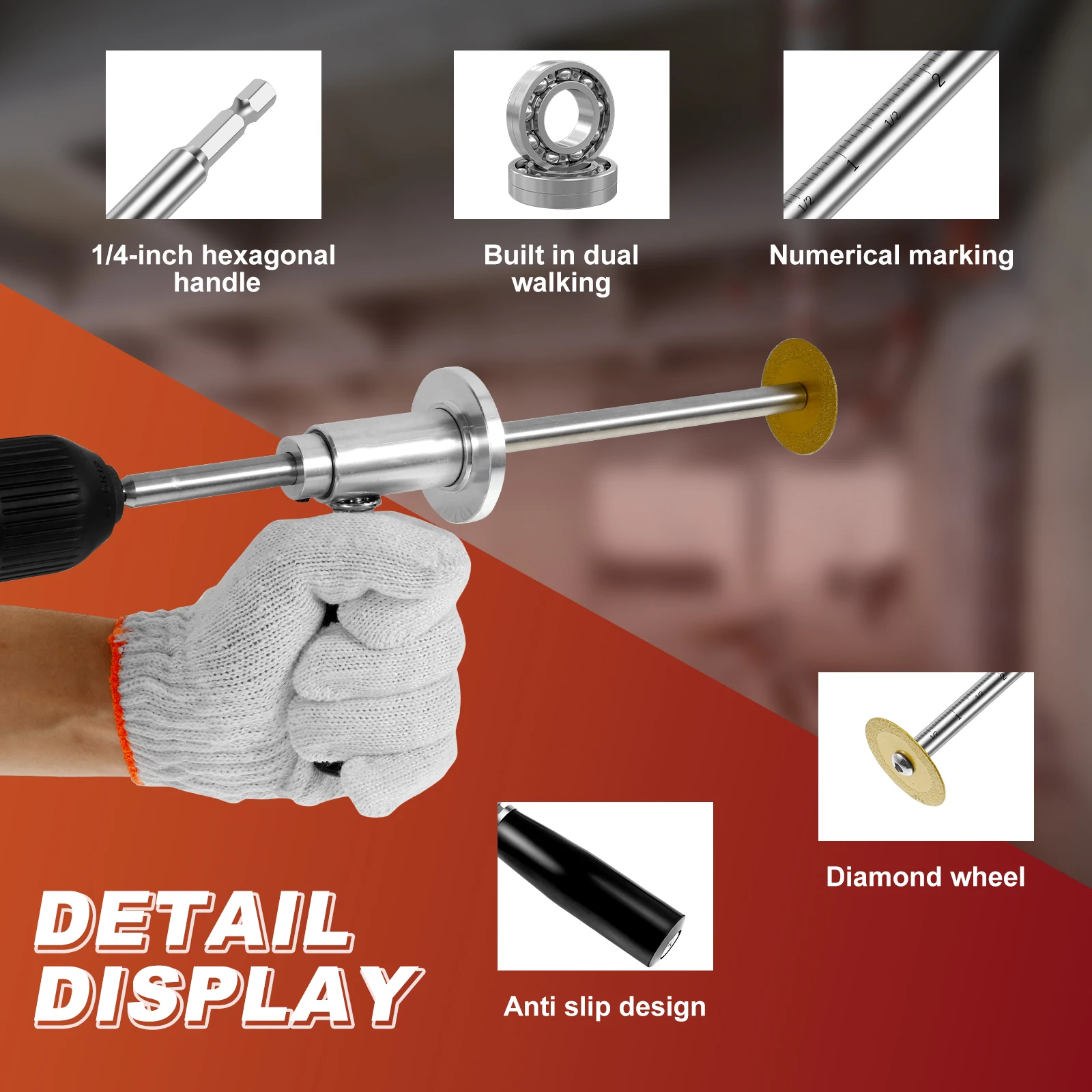 Obcinak do rur PVC, wewnętrzny obcinak hydrauliczny, regulowany obcinak do rur do wiertarek udarowych i wiertarek, szlifierka do cięcia szkła