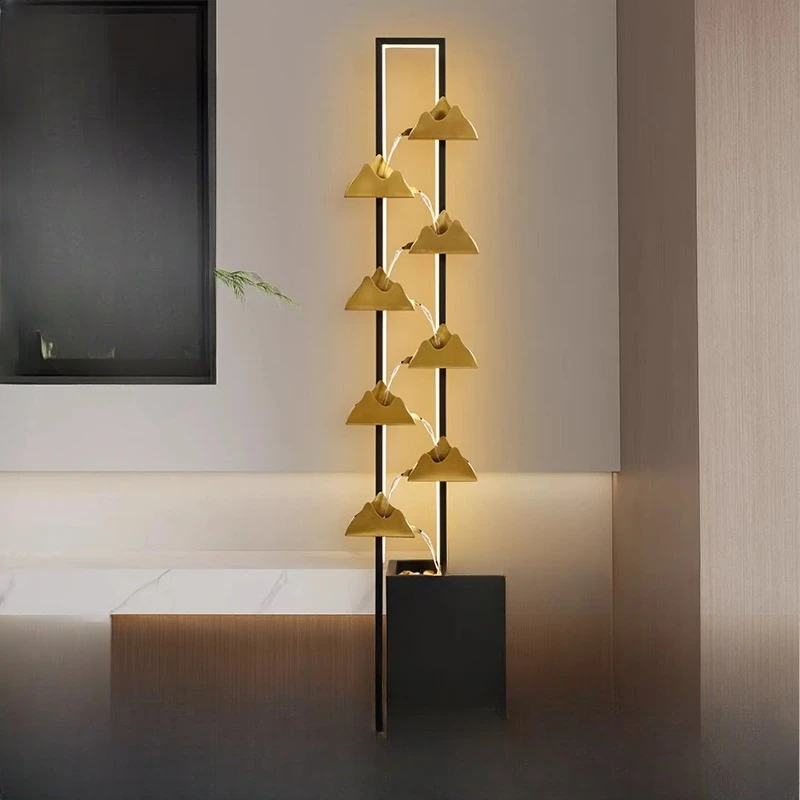 Modern flowing water ornament, circulating water entrance living room humidification