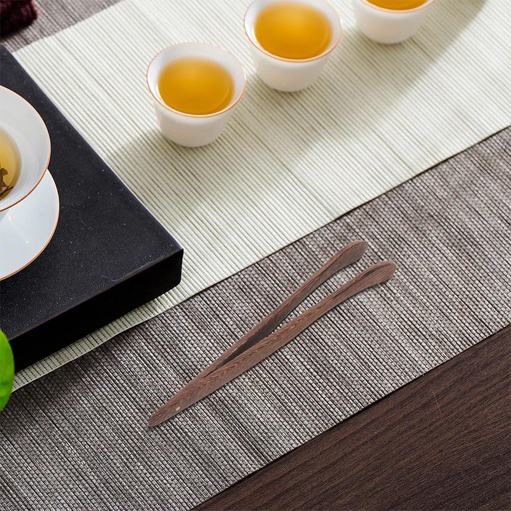 

2pcs Clamp Natural Wood Tongs Exquisite Craftsmanship Anti-Slip for Leaves Bags Sugar Cubes Tea Utensils Chinese