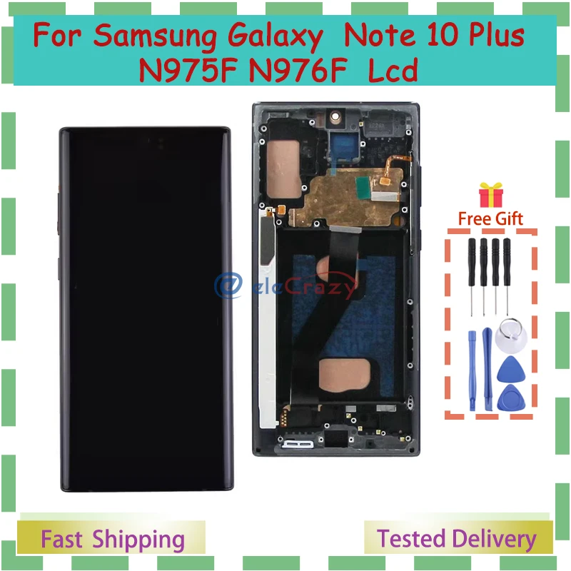 OLED LCD With Frame for Samsung Galaxy Note10+ N975F N976F Lcd Display Digital Touch Screen Replacement for Note 10 Plus 5G