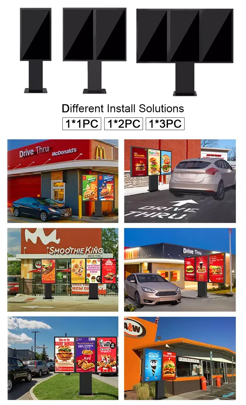 55-Zoll-IP67-Werbung für den Außenbereich, LCD-Display, sonnenlichtlesbarer Bodenständer, digitales Außentotem mit SDK-Funktion