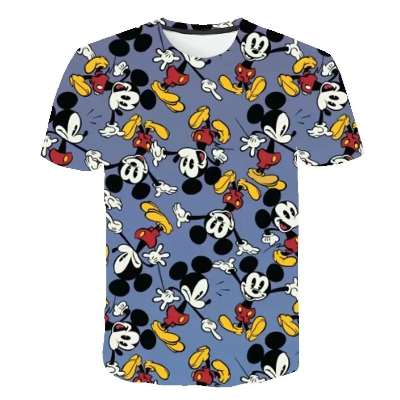 Leisure Cartoon Vitality Mickey Disney Series Children's Short sleeved  Tops Sports Fashion Avant Garde Boy's and Girl's T-shirt