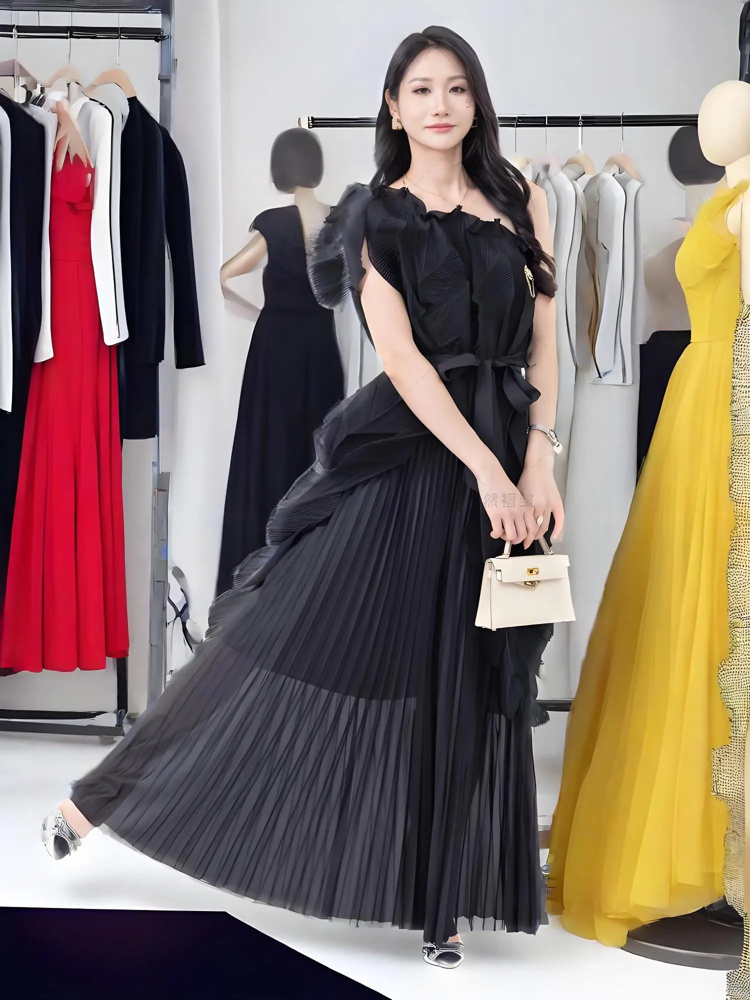 

Miyake 2025women's Summer Dress Casual Suit Women's Dress Premium Pleated Two-piece Temperament Fashion Pleated Trousers Suit