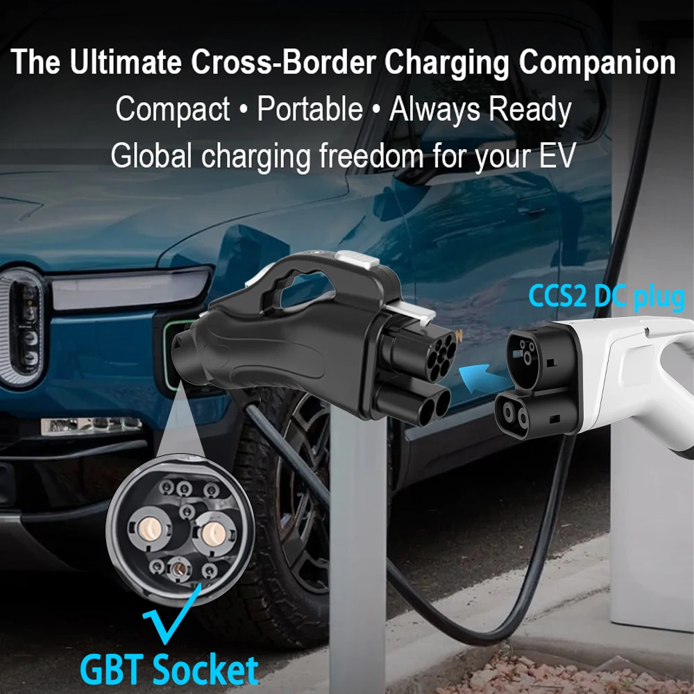 Unirise CCS2 to GB/T EV Adapter Converter 300A 1000V 300KW Fast DC Charging Connectors CCS Combo 2 To GBT adaptor For car VW BYD
