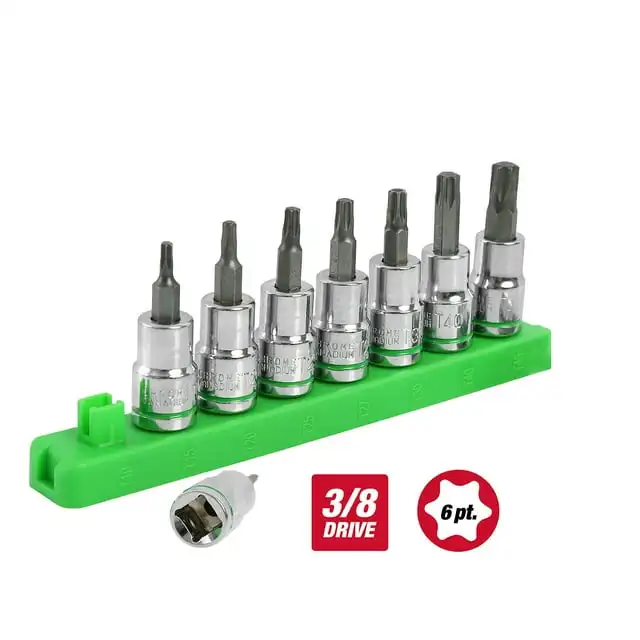 

Hyper Tough 9-Piece, 3/8-inch Drive, Star Socket Bit Set for Automotive and DIY Projects, 6569