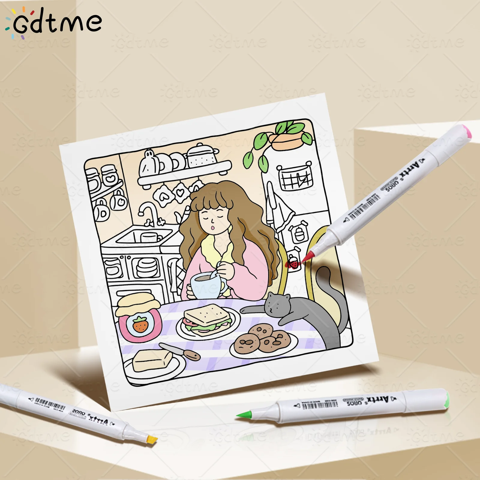 Cat & Chill Simpatico libro da colorare facile per adulti Libro da disegno antistress Regalo perfetto per feste, compleanni e Natale