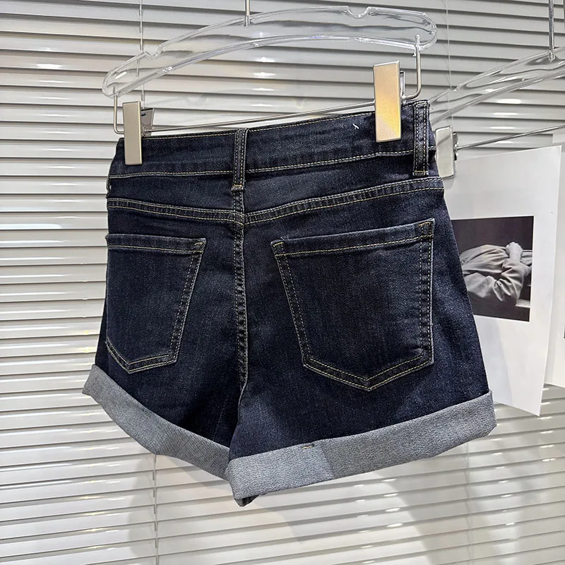 Y2k Pantaloncini di jeans con strass moda retrò donna rosa estate nuovi jeans a gamba larga a-line ultra corti per pantaloni per ragazze calde