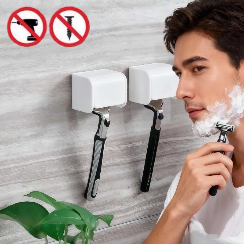 Rasierer Ständer Halter Wand Halterung Rasieren Organizer mit Haken Badezimmer Lagerung männer Pflege Regal oothbrush Halter Organisation
