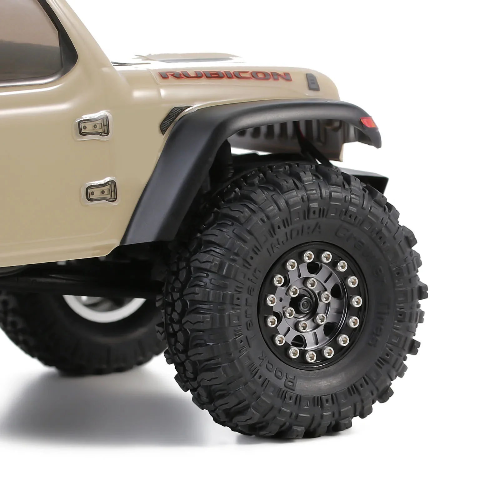 INJORA 슈퍼 소프트 고무 1.0 인치 휠 타이어, 1/24 RC 크롤러 자동차 축 SCX24 TRX4M AX24 (T1005), 56x22mm